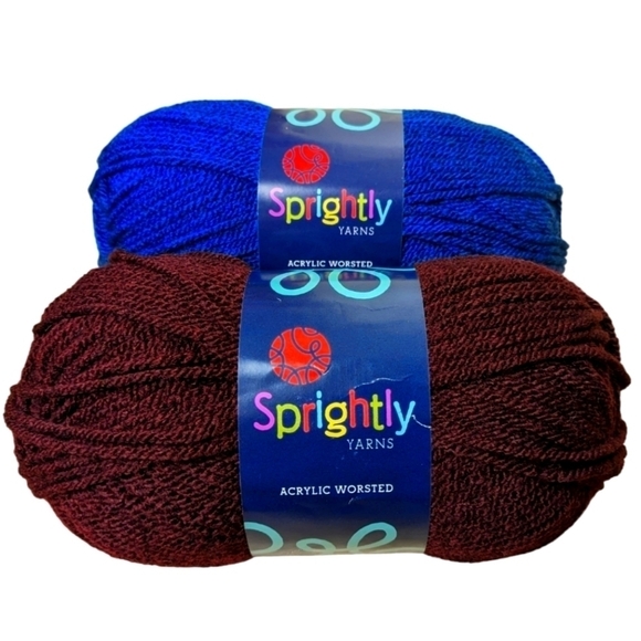 Sprightly Other - Sprightly Yarn 2pk Denim Blue Dark Mahogany Red Acrylic Worsted Crochet Knit Fun